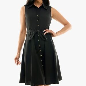 Women's Sleeveless Button Front Shirt Dress with Sweep - NWT